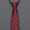 Burgundy Zip-Up Tie Men And Women Formal Wear Business Groom Best Man Wedding Korean Version No Striped Tie
