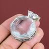 Faceted White Topaz Pendant Vintage Pendant Gemstone Pendant 925 Sterling Silver Pendant White Topaz Jewelry Handmade Pendant Gifts For Wife