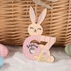 Yousheng 67 Bunny Easter Basket Tag Wooden Bunny Hanging Tag Funny Six Seven Rabbit Farmhouse Easter Sign for Spring Party Supplies