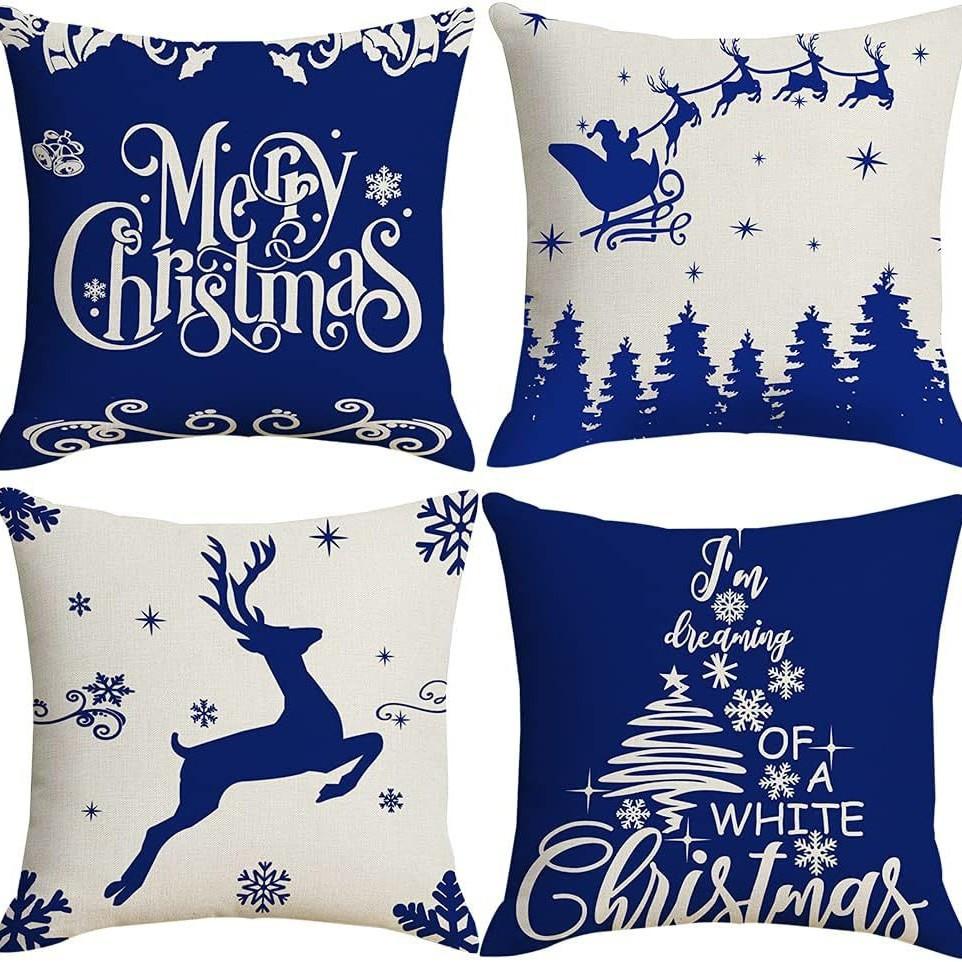 Christmas Christmas Pillowcase Home Decoration Cushion Living Room Bedroom Large Backrest Car Car Waist Protection Waist Pillowcase