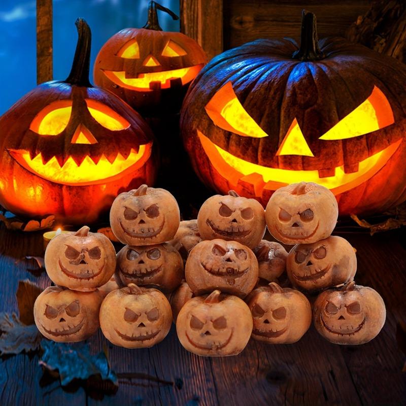 20PCS Miniature Resin Pumpkins for Decorating HalloweenParty Gifts Home Garden Decoration Craft DIY