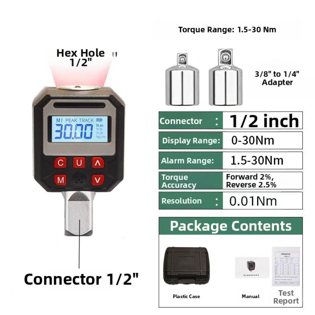 Digital Torque Adapter Precision Measuring Tool Torque Wrench Battery Powered