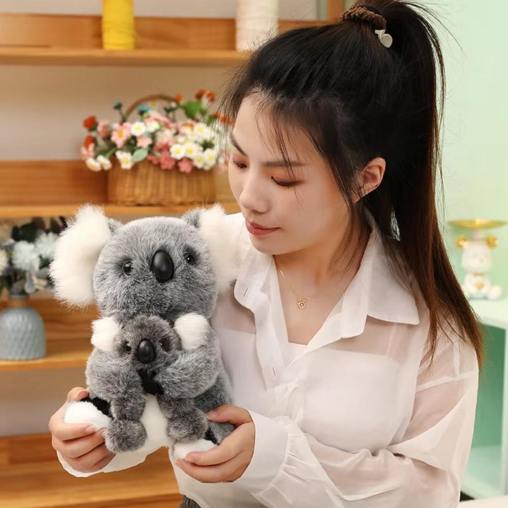 Lovely Australia Koala Furry Koala Bear Fluffty Animal Pillow Dolls Soft Simulation Pendant Keychain For Friend Birthday Gift