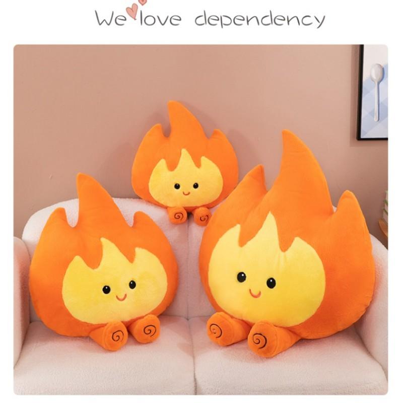 Flame-Shaped Plush Pillow Soft Stuffed Toy Kids Decorative Cushion Office Back Support Fun Gift