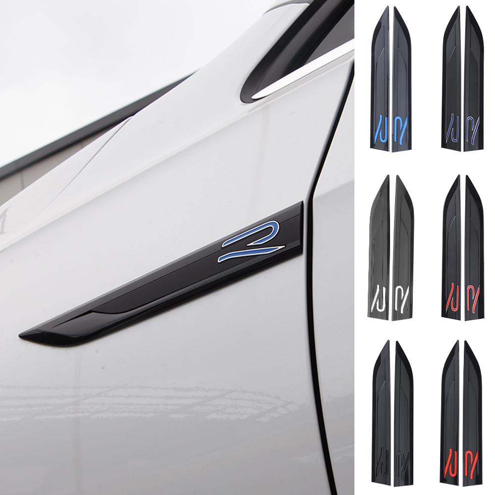 2Pcs ABS Logo Car Wing Right and Left Side Badge Fender Sticker For Volkswagen VW R Line MK GTI Golf 6 7 8 Polo CC Passat Tiguan Zd8
