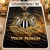 Flannel BlanketNewcastle United FC Custom Name Text Personalized Soft Warm Throw Blanket Home Decor Gift