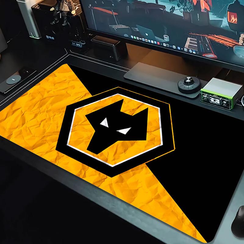 Wolves FC Farbiges Mauspads Großes Gaming Tischkissen Rutschfeste Laptop Tablet Großes Mauspads XXL Matte Mini PC Spielmatte Mit Verriegeltem Rand