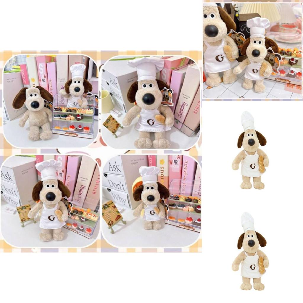 Adorable British Super Invincible Master Dog Plush Toy With Chef Hat For Birthdays
