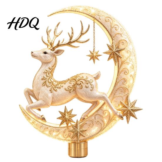 Reindeer Tree Accessory Lighted Memorial Christmas Topper Angel Red Bird Designs Treetop Ornament Holiday Decor