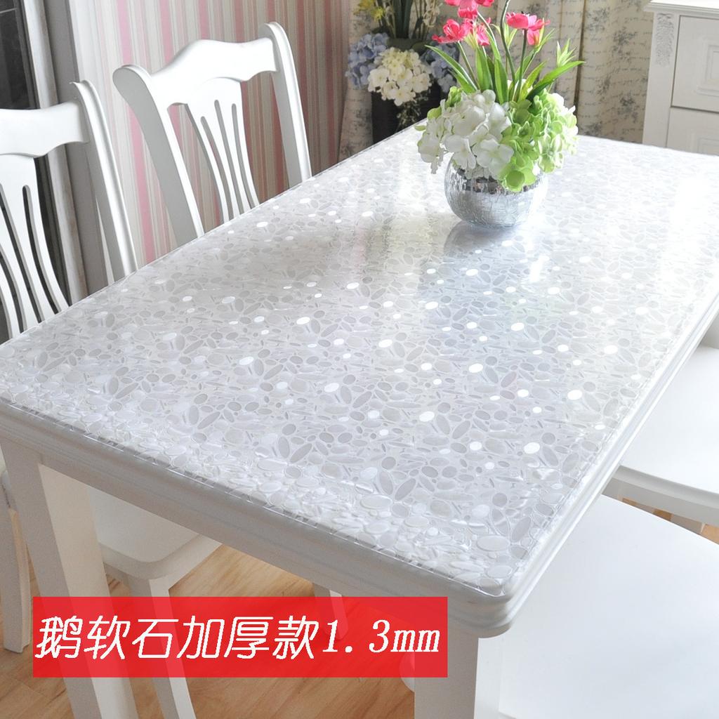 Factory Direct Sales, Tablecloth Waterproof And Oil-Proof Leave-In Pvc Soft Glass Household Nordic Dining Table Cloth Coffee Table Mat Thickened