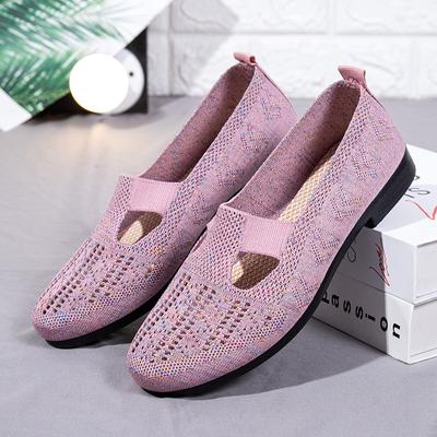 Women Shoes Fashion Breathable Mesh Light Mom Shoes Slip On Flat Casual Non-slip Sport Shoes Ladies Vulcanized Shoes 2024