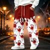 Men's Corduroy Casual Straight Leg Pants with Elastic Waistband and for Halloween