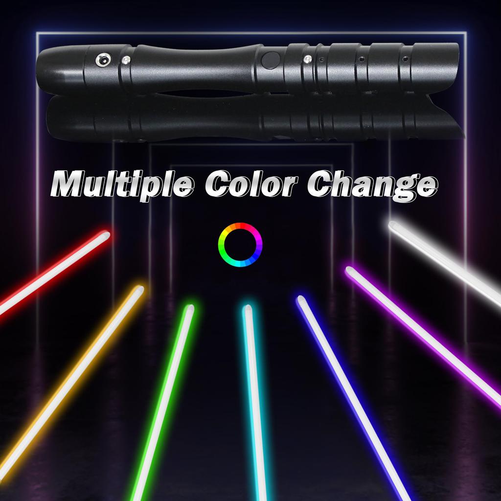 YDD Jedi Sith Lichtschwert mit Aluminium 16 Farben LED Lichtschwert für Intensive für Erwachsene Griff RGB Griff, Ändert, Kämpfe, (Schwarze Klinge)