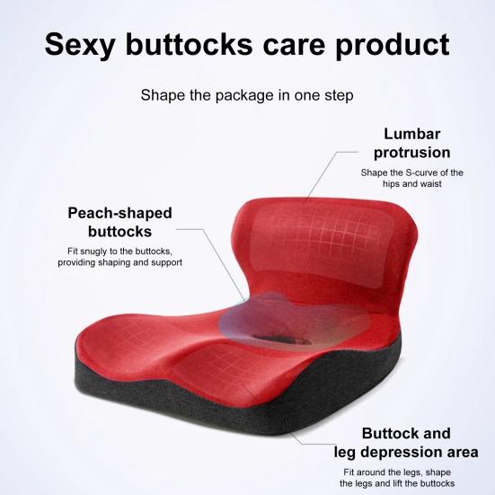 Seat Cushion with Back Support Memory Foam Back And Seat Cushion Ergonomic Pressure Relief Cushion for Office Car Travel Long Sitting Hours