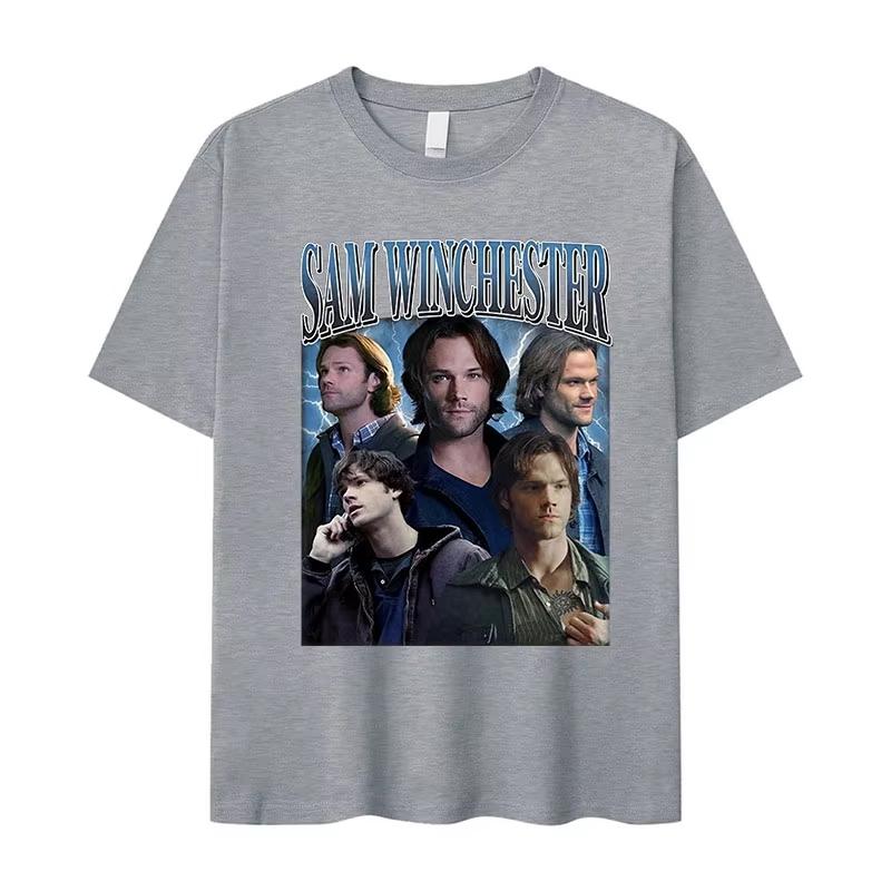 Tv Series Sam Dean Winchester Graphic T Shirts Unisexs Retro High Quality Fashion TShirt Casual Cotton Tees Streetwear