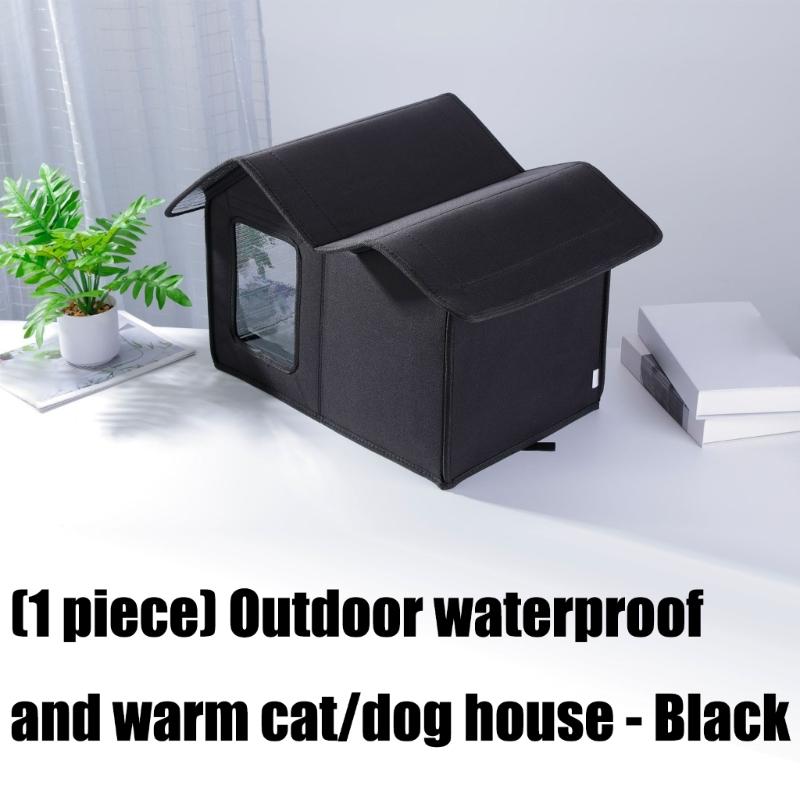 Outdoor Cats House Waterproofed Oxfords Fabric Portable Pet Shelter For Winter Garden Balconies