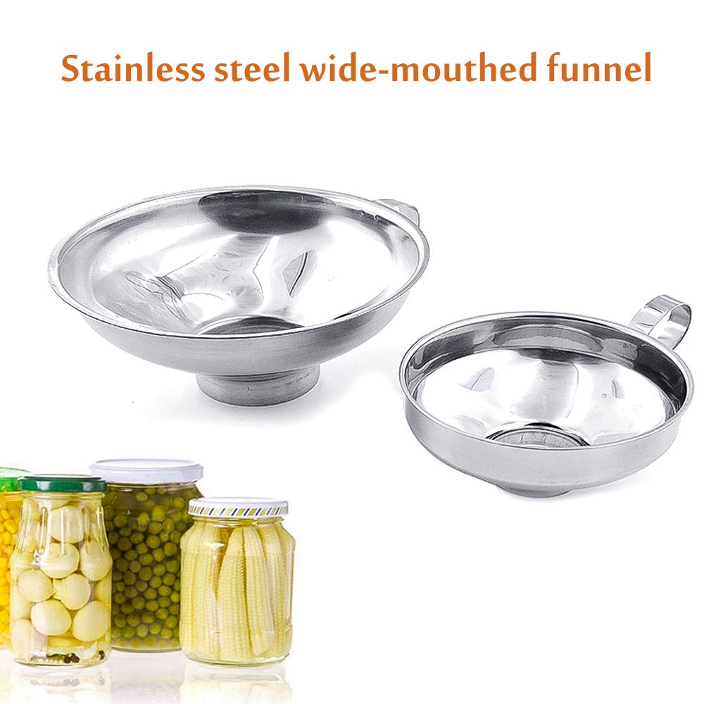 Stainless Steel Wide Mouth Funnel Set for Jars and Cans - Ideal for Liquids and Spices