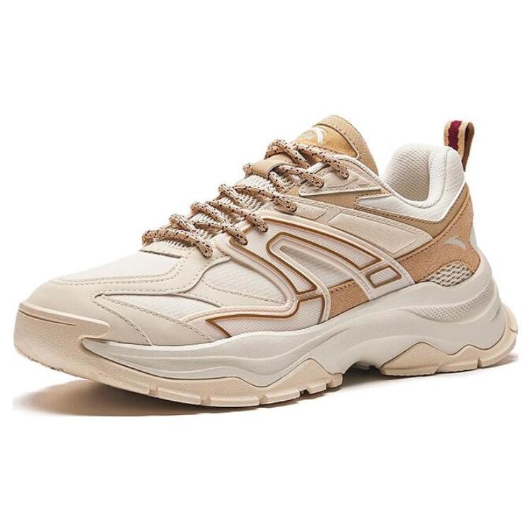 New Anta Hot Anti Slip Wear Resistant Low Top Casual Shoes Men's Beige Brown 912348806-2