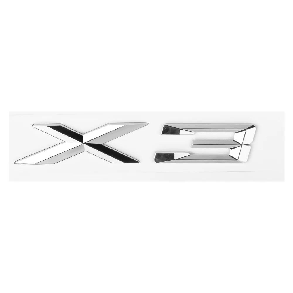 1Pc 3D ABS Chrome Letters X1 X3 X4 X5 Cars Rear Trunk Emblem Badge For X6 E71 F16 E72 G06 X1 X3 X4 X5 Stickers Lettering Accessories