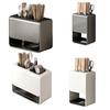 Wall-Mounted Countertop Knife Holder with Drip Tray Space-Saving Carbon Steel Plastic Rack for Kitchen Knives No-Drill Installation Anti-Slip