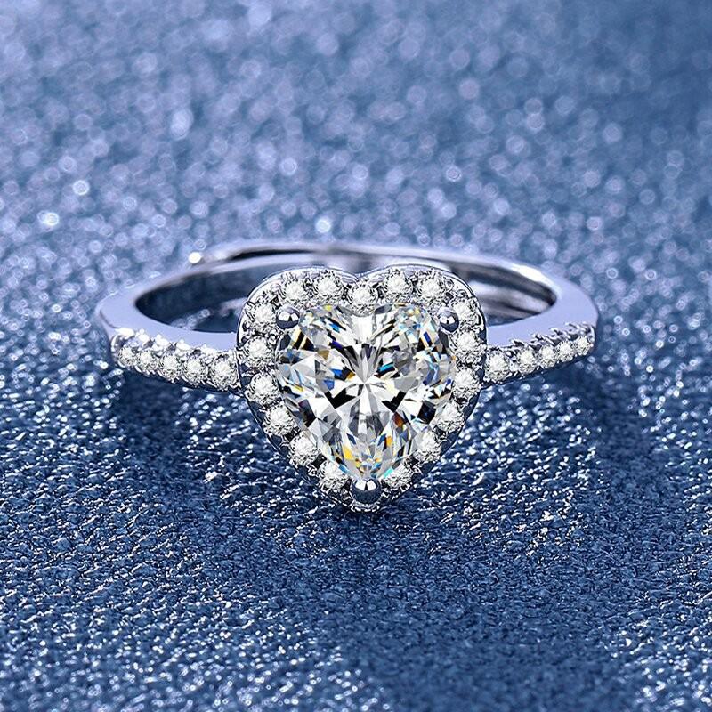 Heart Pink Diamond Pave Ring: Versatile, Fashionable Sweet Women's Jewelry