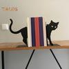 1 Pair Metal Bookends Whimsical Cat Design Decorative Bookends Rounded Edges Book Holders Office Library Decoration