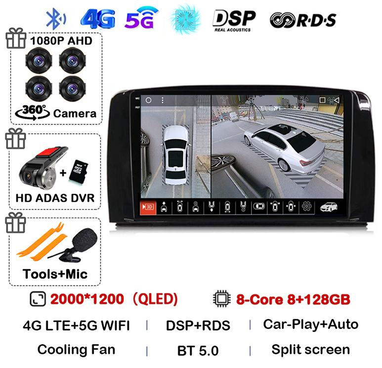 Android 14 Carplay For Mercedes Benz R-Class R Class W251 R280 R300 R320 2005-2017 Car Radio Multimedia Video Player GPS Stereo