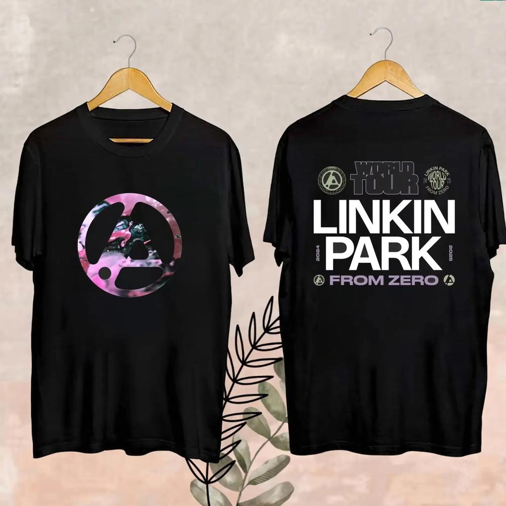 Mote Offisiell Herre Linkin-Park Fra Zero Verdensturné T-skjorte Unisex Harajuku O-hals Kortermet Popmusikk Skjorte Fangave