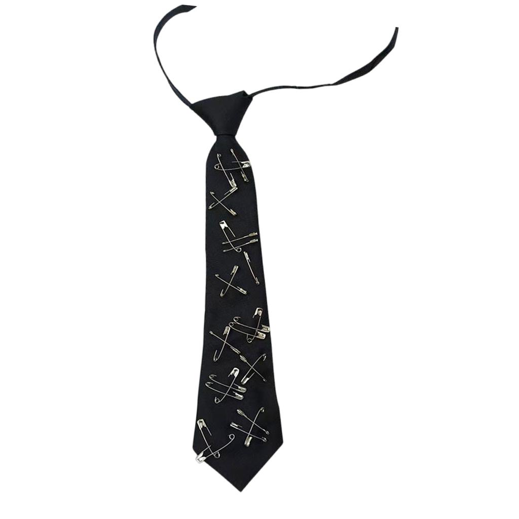Y2K Girl Tie for Theme Party Knotfree Neck Tie with Pin Decors School Event Shirt Tie for Everyday Use Uniform Accessory
