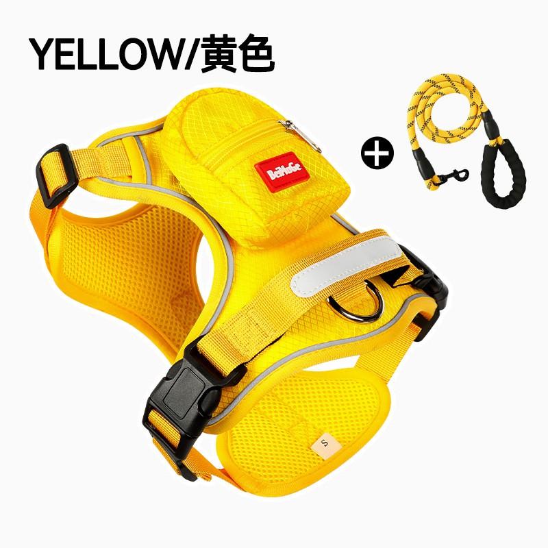 Adjustable Reflective Dog Harness With Leash Medium To Large Breeds Non-Stretch Oxford Fabric Chest Vest