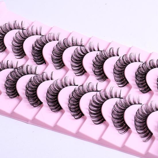 10 Paia Ciglia Finte Russian Strip Lashes Extension Finte Cils Naturel Extension Ciglia D Curl Strip Lashes Trucco Bellezza Ciglia magnetiche