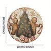 Vintage Gingerbread Man and Tree Aluminum Metal Sign Wall Art for Home Restaurant Garage Festive Decor