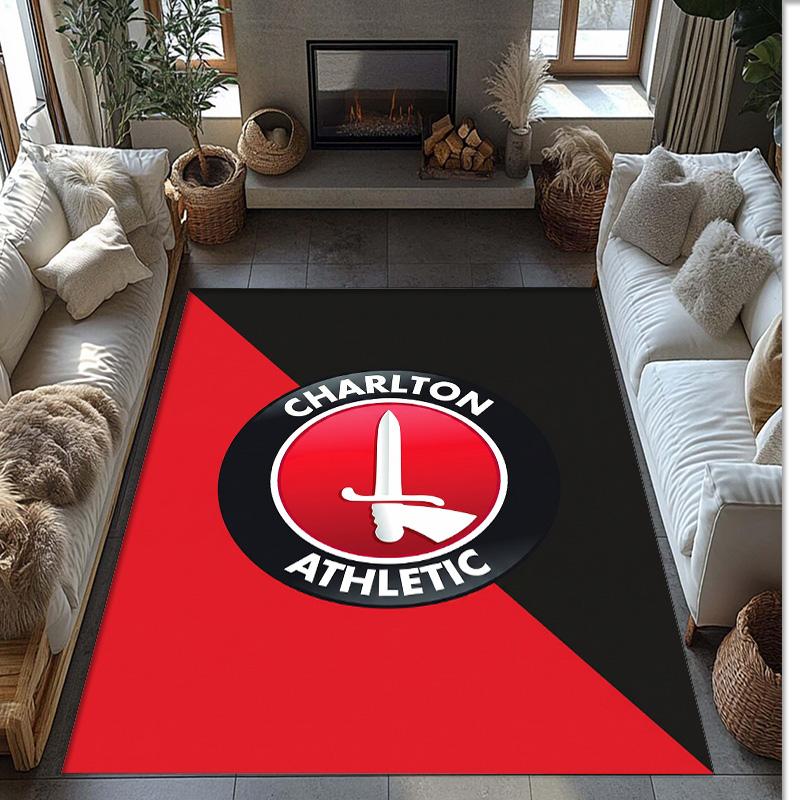 Tappeto Morbido Antiscivolo per Interni con Motivo Calcio Charlton Athletic FC Tappetino Decorativo Sportivo per Camera da Letto