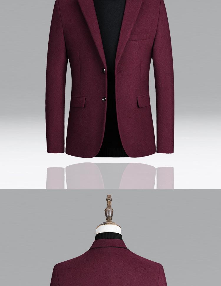 Men's Single-Breasted Wool Blazer - 2025 Autumn/Winter Business Casual Jacket