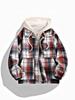 2025 Autumn Men's Retro Plaid Hooded Fake Two-Piece Casual Jacket