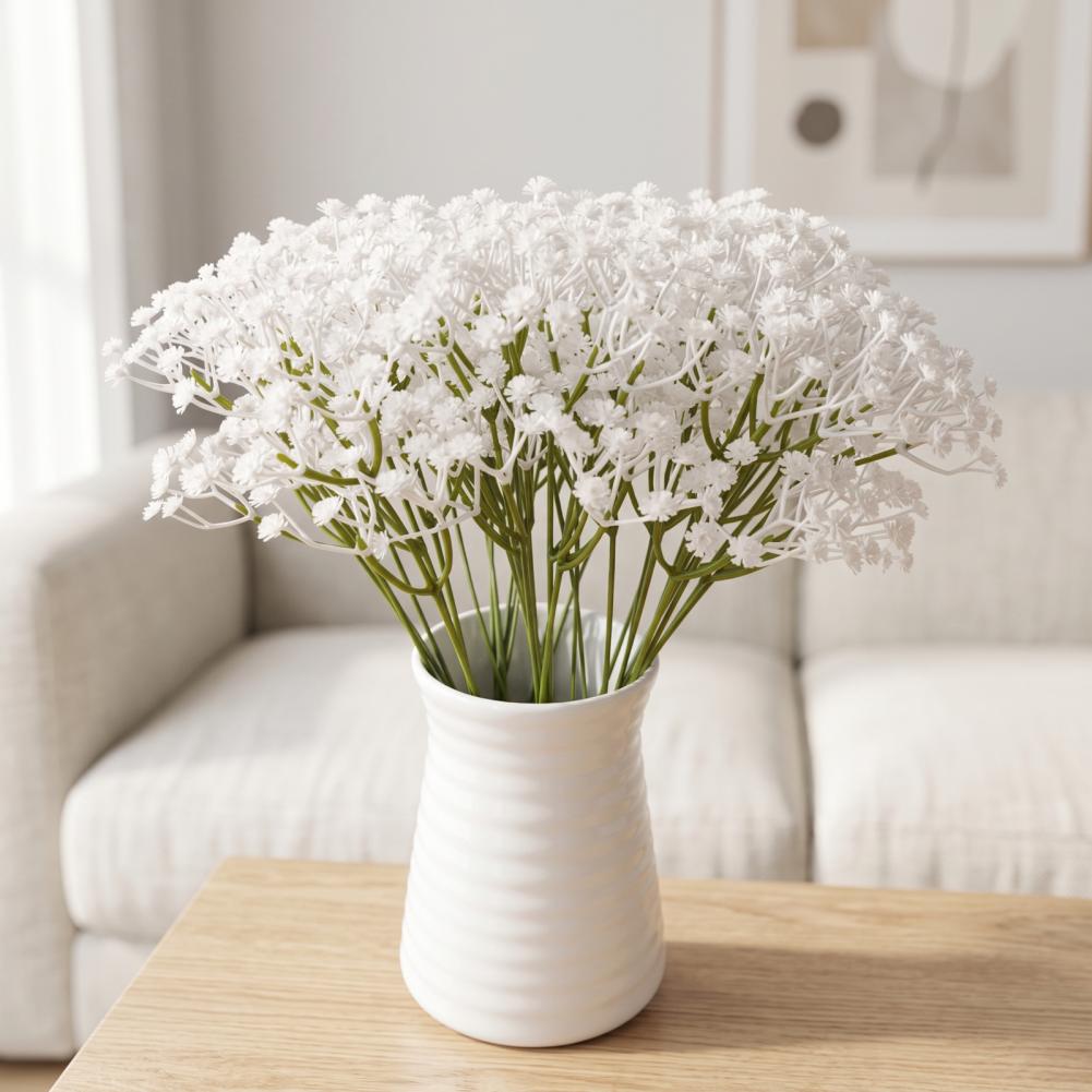 Gypsophila Fake Floral Bouquet 10Pcs Artificial Flowers Bendable Stems Floral For Wedding Party Vase Table Centerpiece Decor