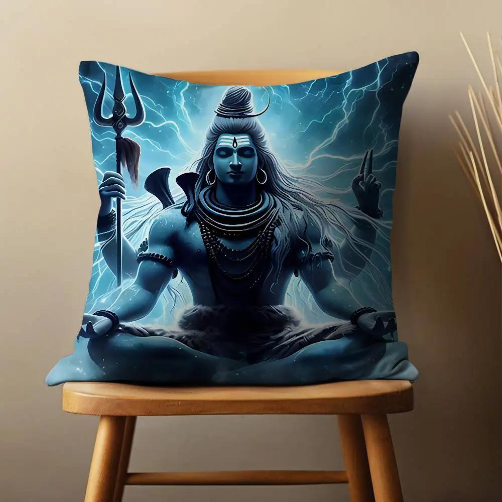 India Art Lord Shivasjpg Pillow Case For Room Sofa Cushion Cover Suitable For Home Bedroom Decoration And Protector