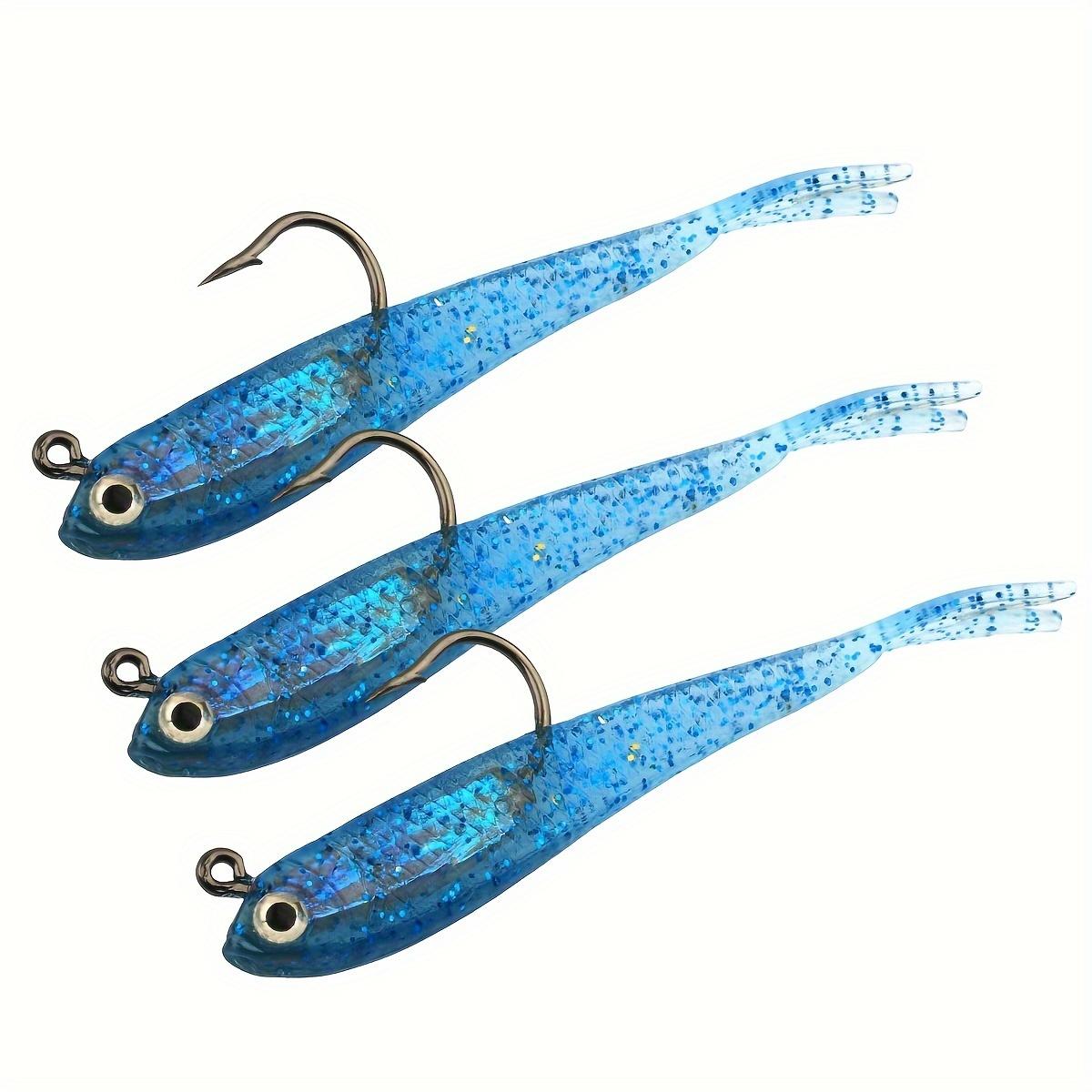 

Мягкие рыболовные приманки из ПВХ - реалистичная имитация приманки, 3D-приманка для поверхностного погружения, синяя, упаковка из нескольких штук 3pcs синий