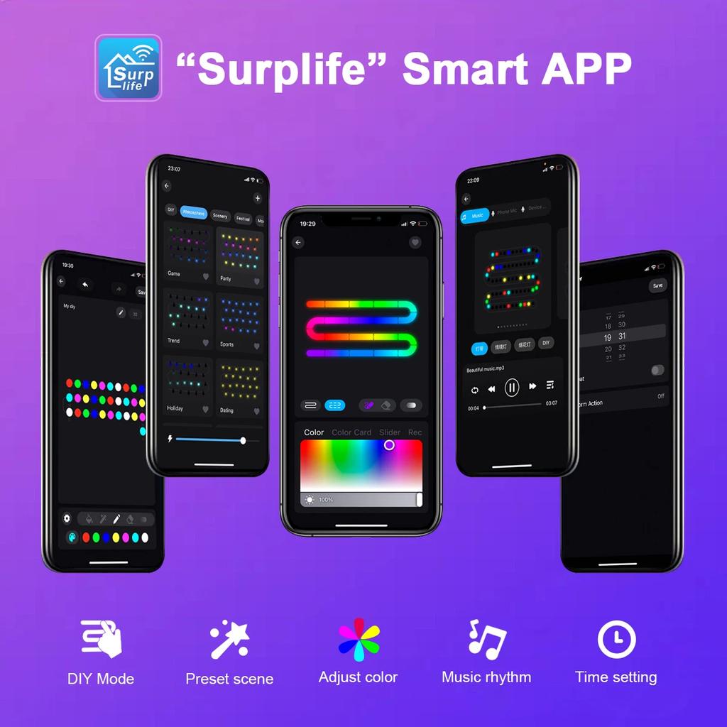 Outdoor Waterproof LED String Light USB 10M 50 Bulbs Fairy Lights Bluetooth Christmas LED Garland Lamp Room Garden Camping Decor