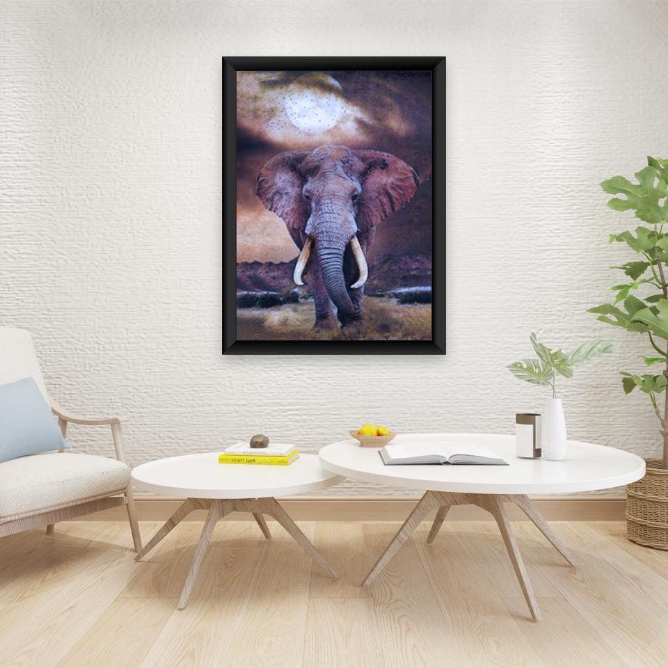 DIY Elephant 5D Diamond Maling Full Rund Drill Animal Diamond Brodery Rhinestone Art Mosaic Home Decoration Håndlaget gave