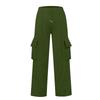 Women's Casual Fashion Solid Color Elastic Waist Drawstring Workwear Wide Leg Pants With Pockets