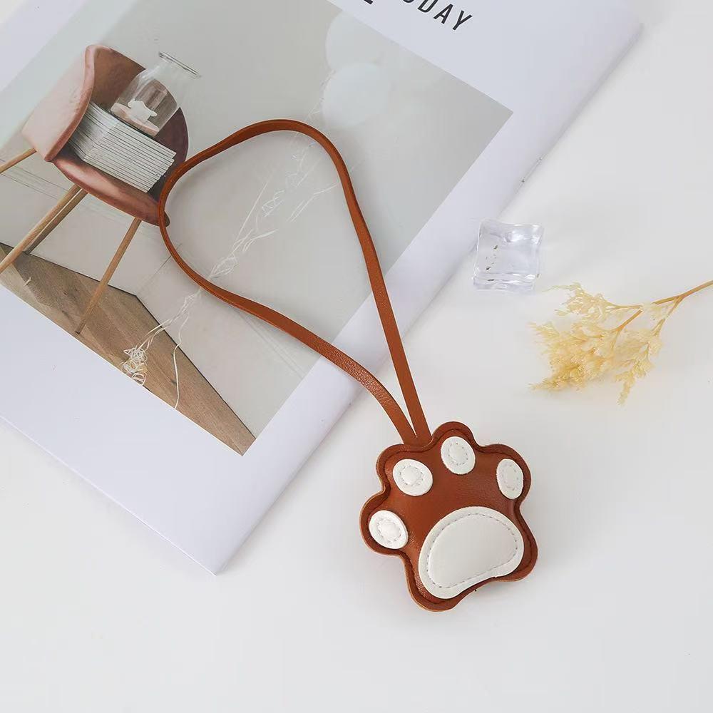 Cute Leather Cat Paw Keychain Ornament