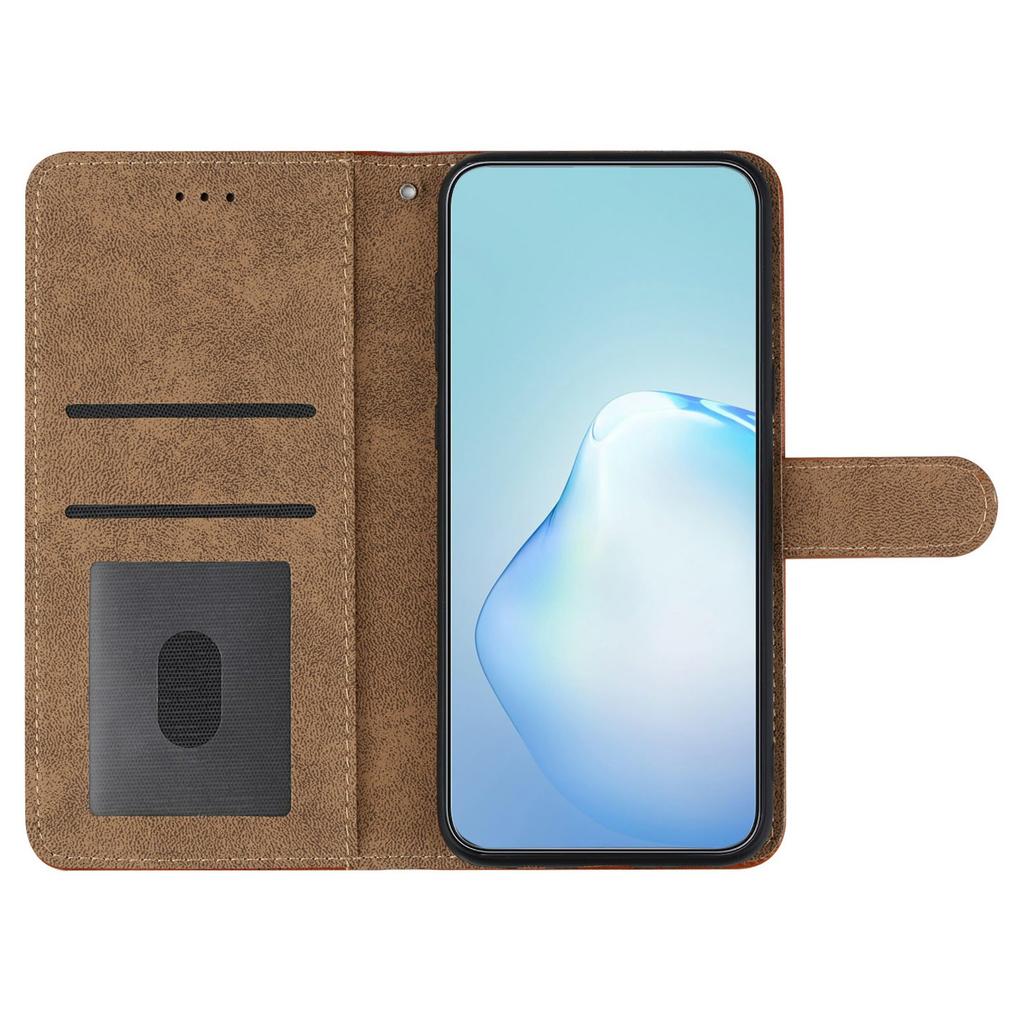 For Motorola Moto E15 4G/G05 4G Case Flip Leather Retro Phone Cover Lines Imprinted