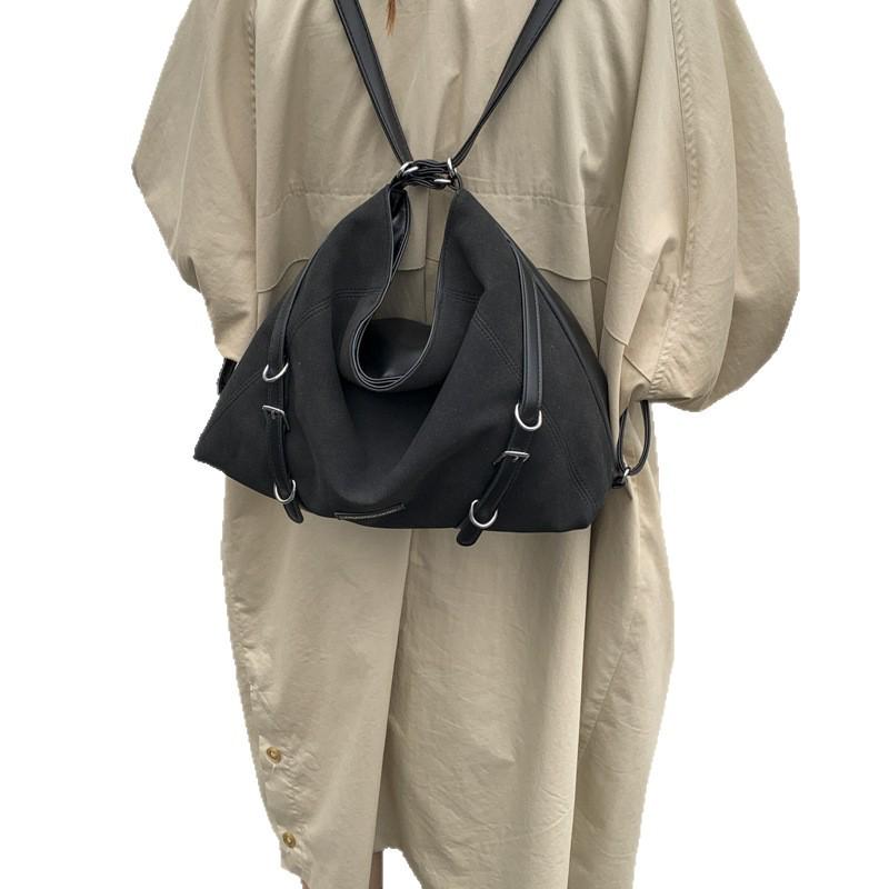 Multifunktionaler Damen-Crossbody-Rucksack aus Wildleder - Großes Fassungsvermögen, Lässiger Stil für Herbst/Winter 2025
