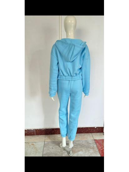 2025 Spring Women's Solid Color Hoodie & Casual Sport Pants 3-Piece Set