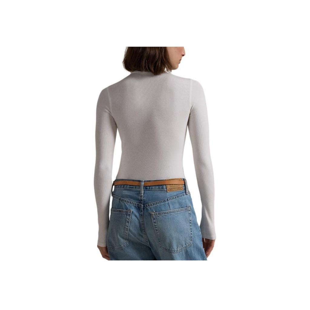 Polo Ralph Lauren Hem Small Pony Embroidered Solid Color Stretch Ribbed Folded High Neck Pullover Long Sleeve Sweater Slim Fit WMPOKNIN6820338-100