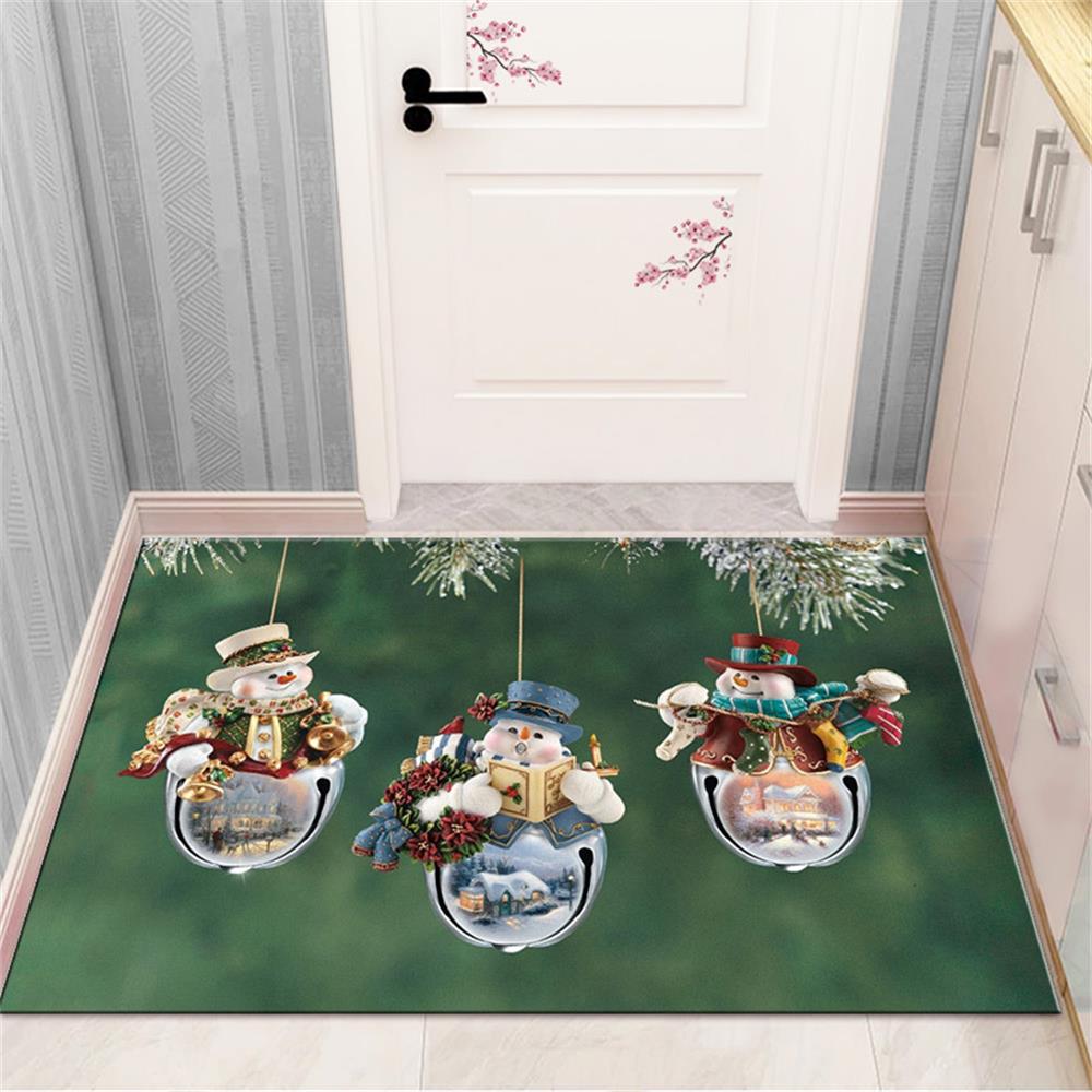 Merry Christmas and New Year Home Decoration Entrance Door Mat Balcony Corridor Living Room Bedroom Bathroom Anti-Slip Floor Mat