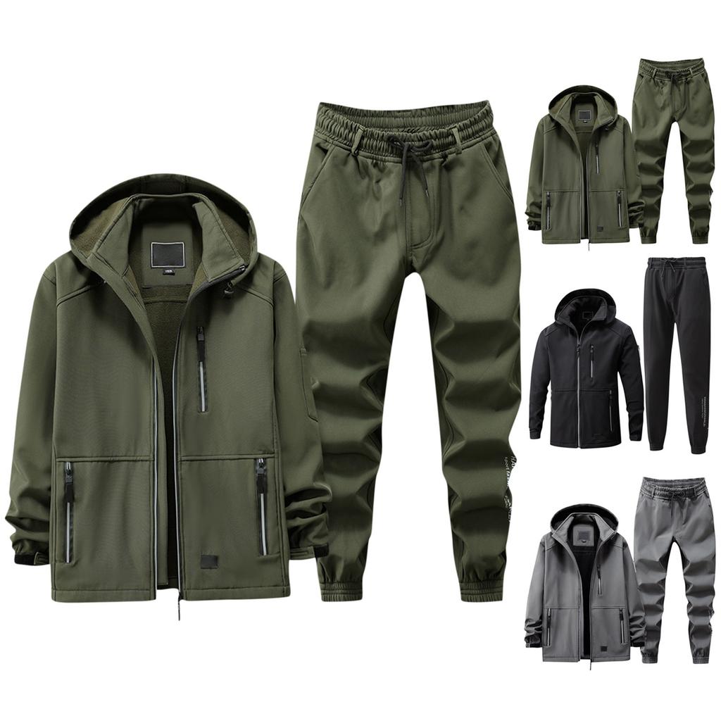 Men's Fleece Jacket Suit Men's Cotton Jacket Cold Resistant Mountaineering Outdoor Warm Suit