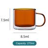 9 Oz Glasses Clear Double Wall Cup Coffee Glassware With Handle, Usd For Wine Tea Or Cappuccino