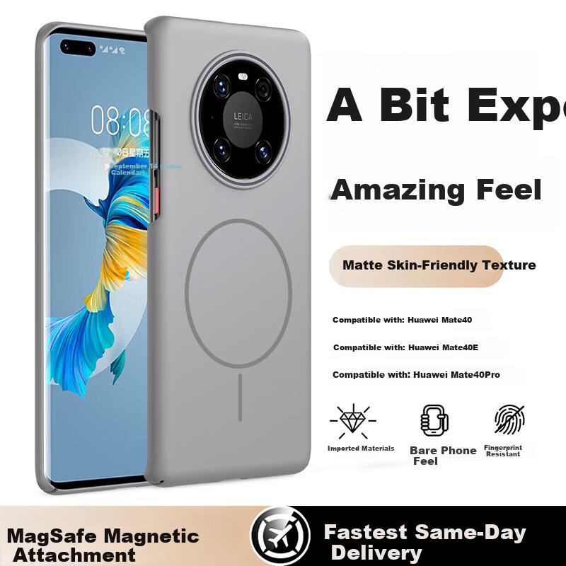 GURRS Huawei Mate40 Pro Case Magnetic Wireless Charging Full Coverage Drop Protection Lightweight Heat Dissipation Matte Deep Space Gray